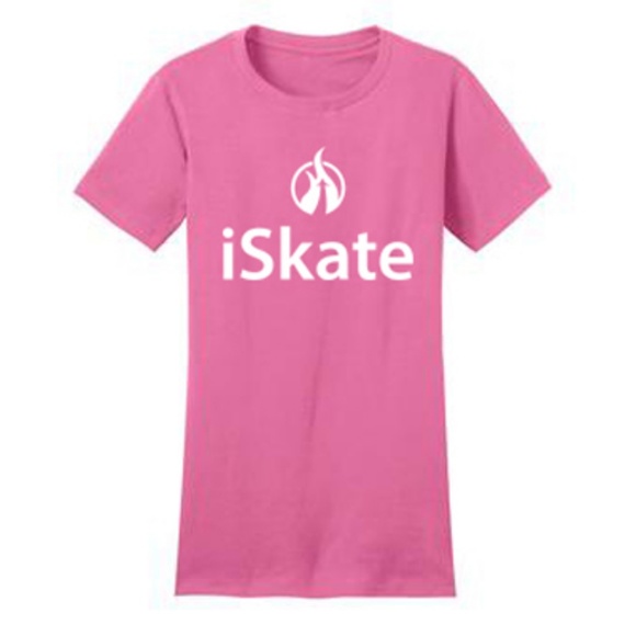 2 New Skating Tee T-Shirts Ice or Roller Girl - Picture 3 of 3